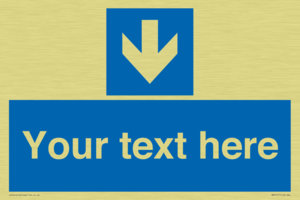 Custom Directional signage blue down arrow 